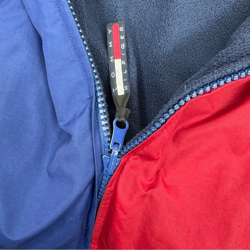 Vintage 90s Tommy Hilfiger Reversible Fleece Jacket M